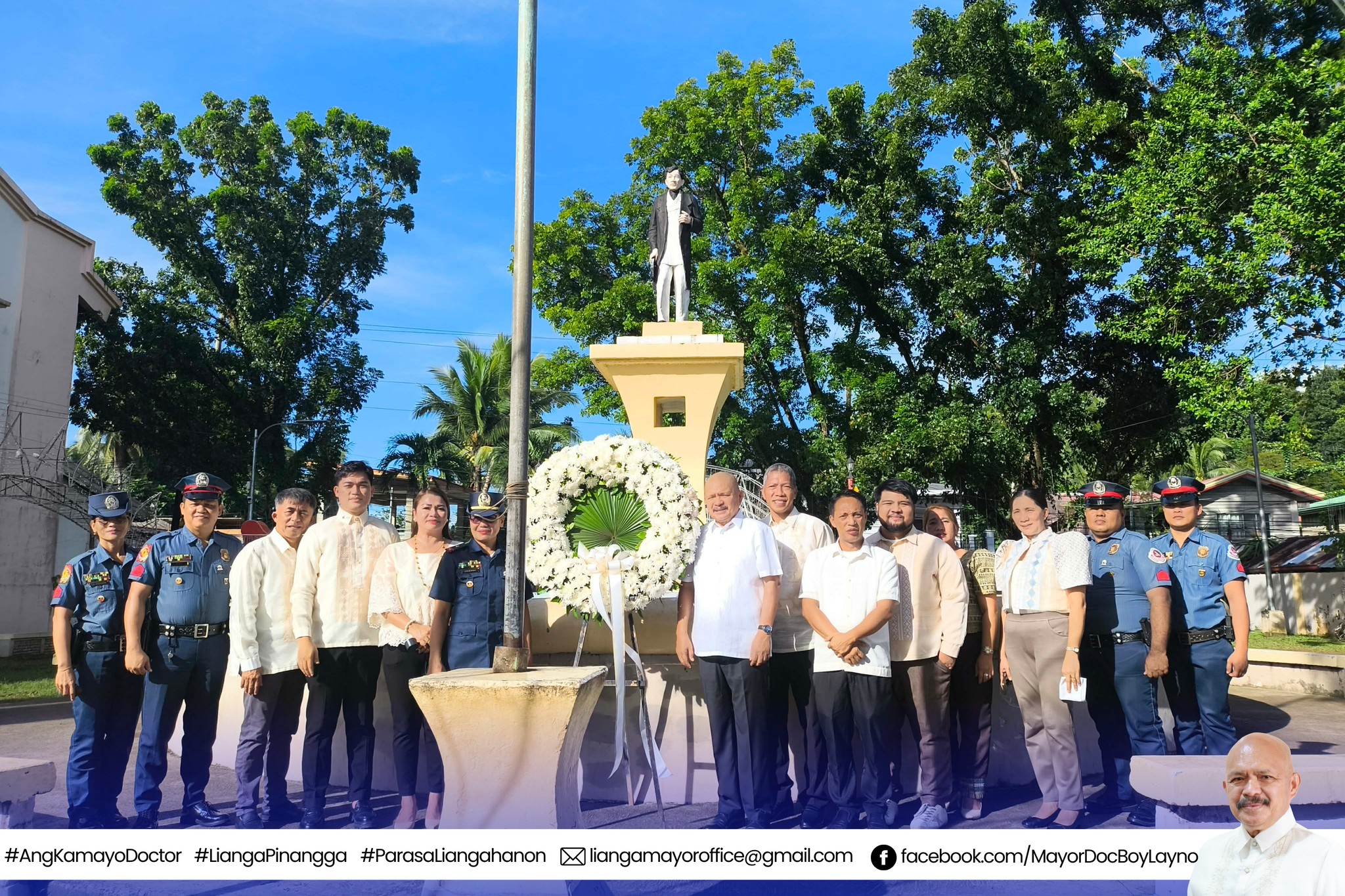 Lianga officials and uniformed personnel during a civic ceremony