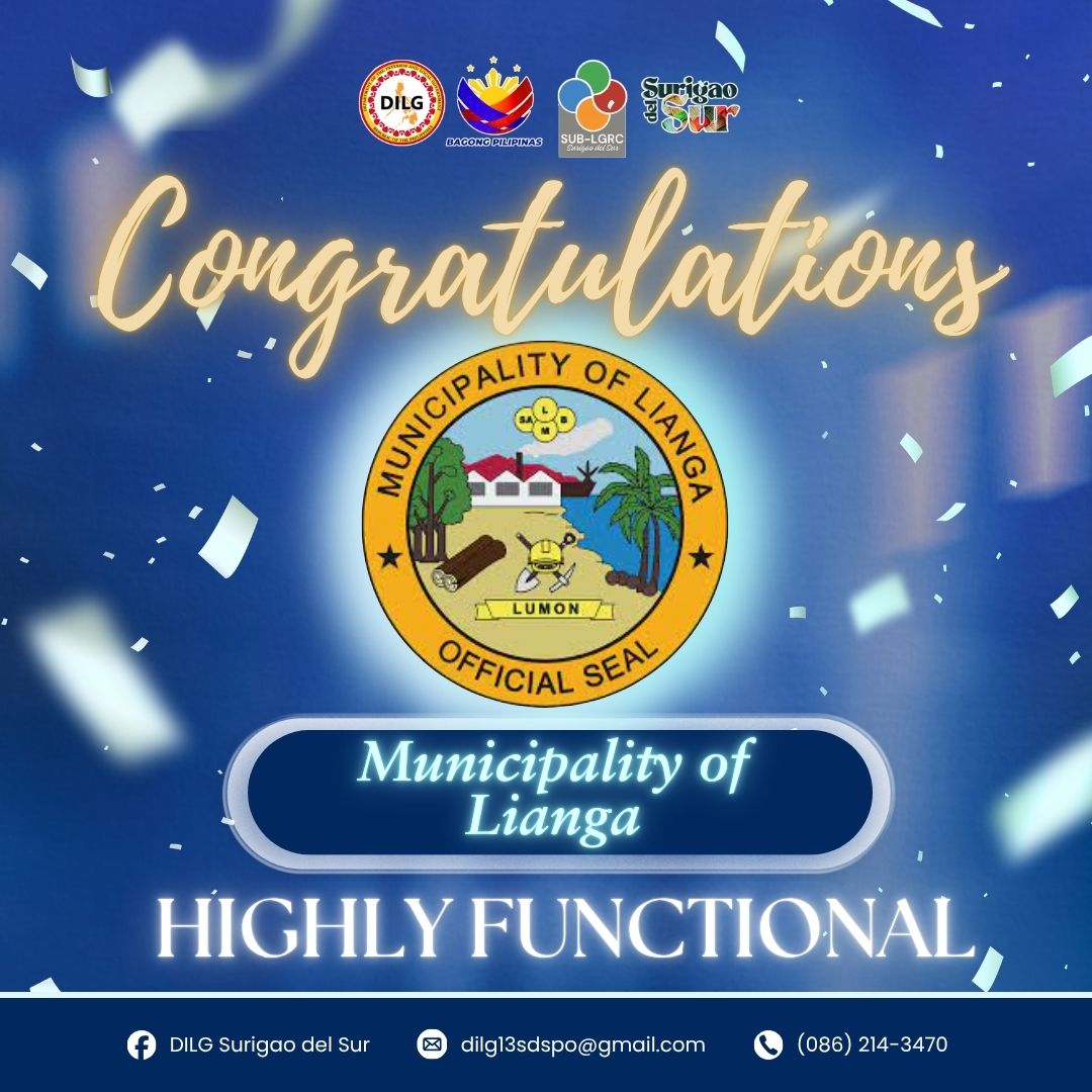 DILG recognition of Lianga as Highly Functional